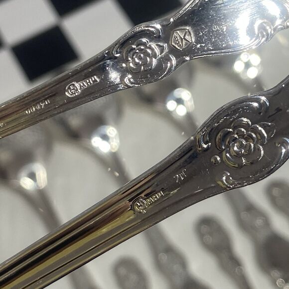 Vintage Soviet USSR Melchior Cupronickel Spoon Set of 6 Tea & 6 Table Spoon МНЦ - Picture 4 of 8
